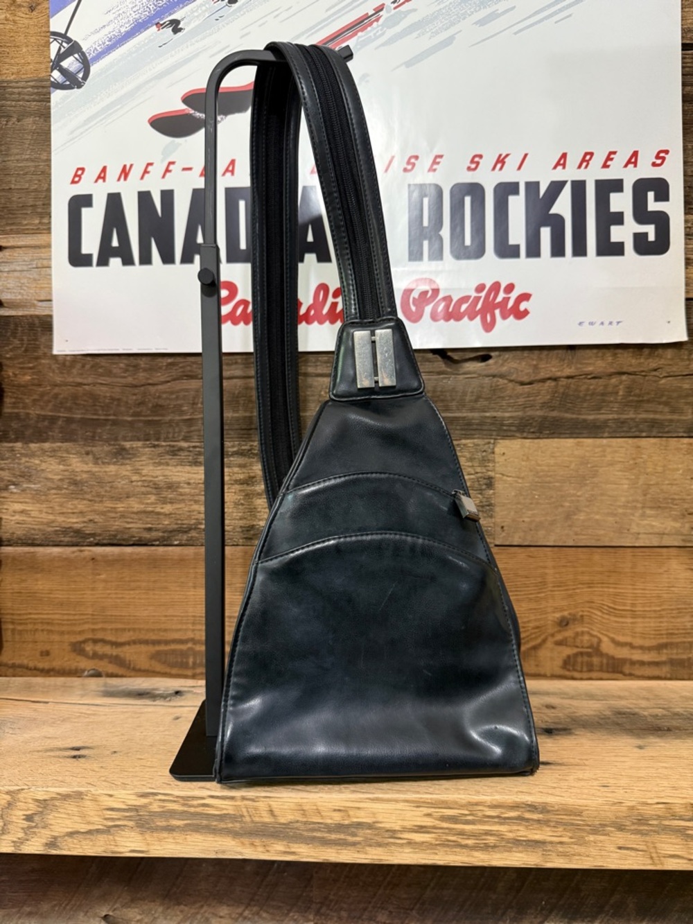 Nine West Black Leather Sling Belt Bag